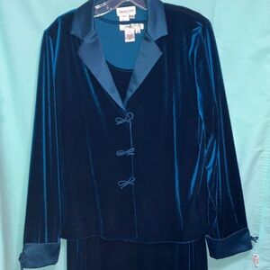 Coldwater Creek Deep Teal Velvet Blazer